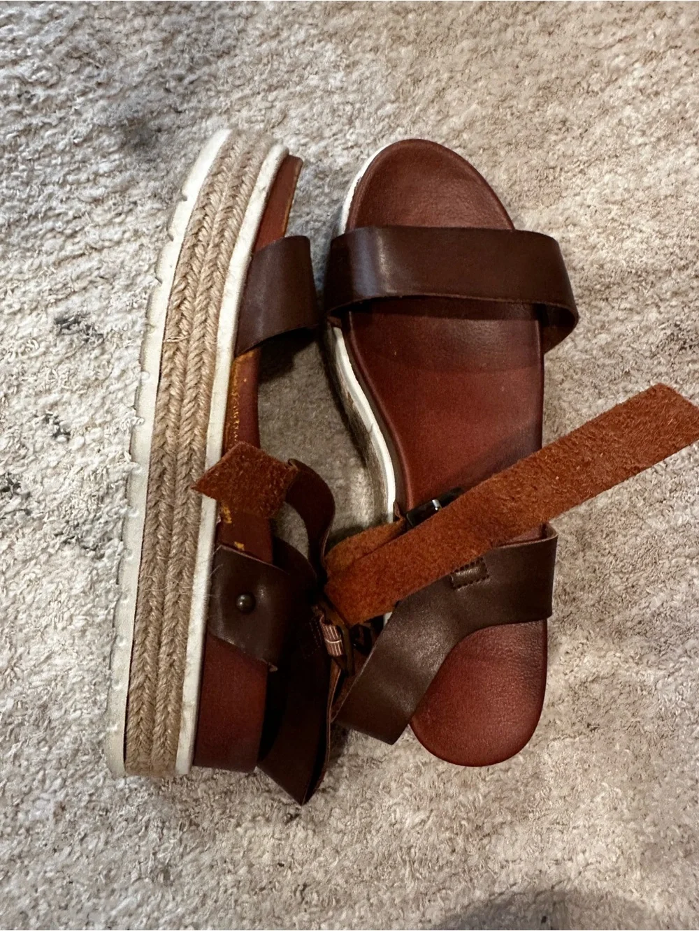 Women's Brown Platform Espadrille Sandals